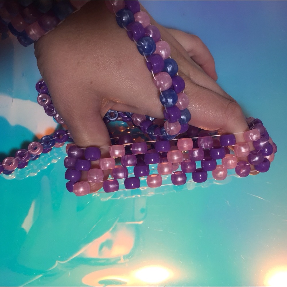 Purple Cuff Rave Kandi Rave Bracelet Leash - Picture 6 of 8